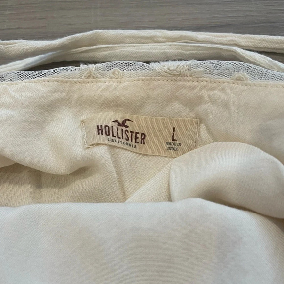 Hollister sequin and crochet overlay cream mini dress large - Picture 7 of 7